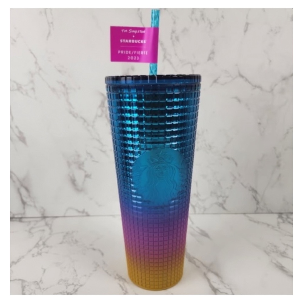 NEW Starbucks x Tim Singleton Rainbow Grid Venti 24 oz - Picture 3 of 4
